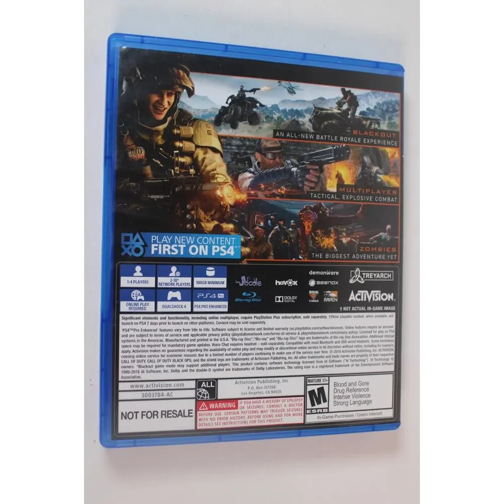 Call of Duty: Black Ops 4 (Sony PlayStation 4, PS4) Authentic, tested